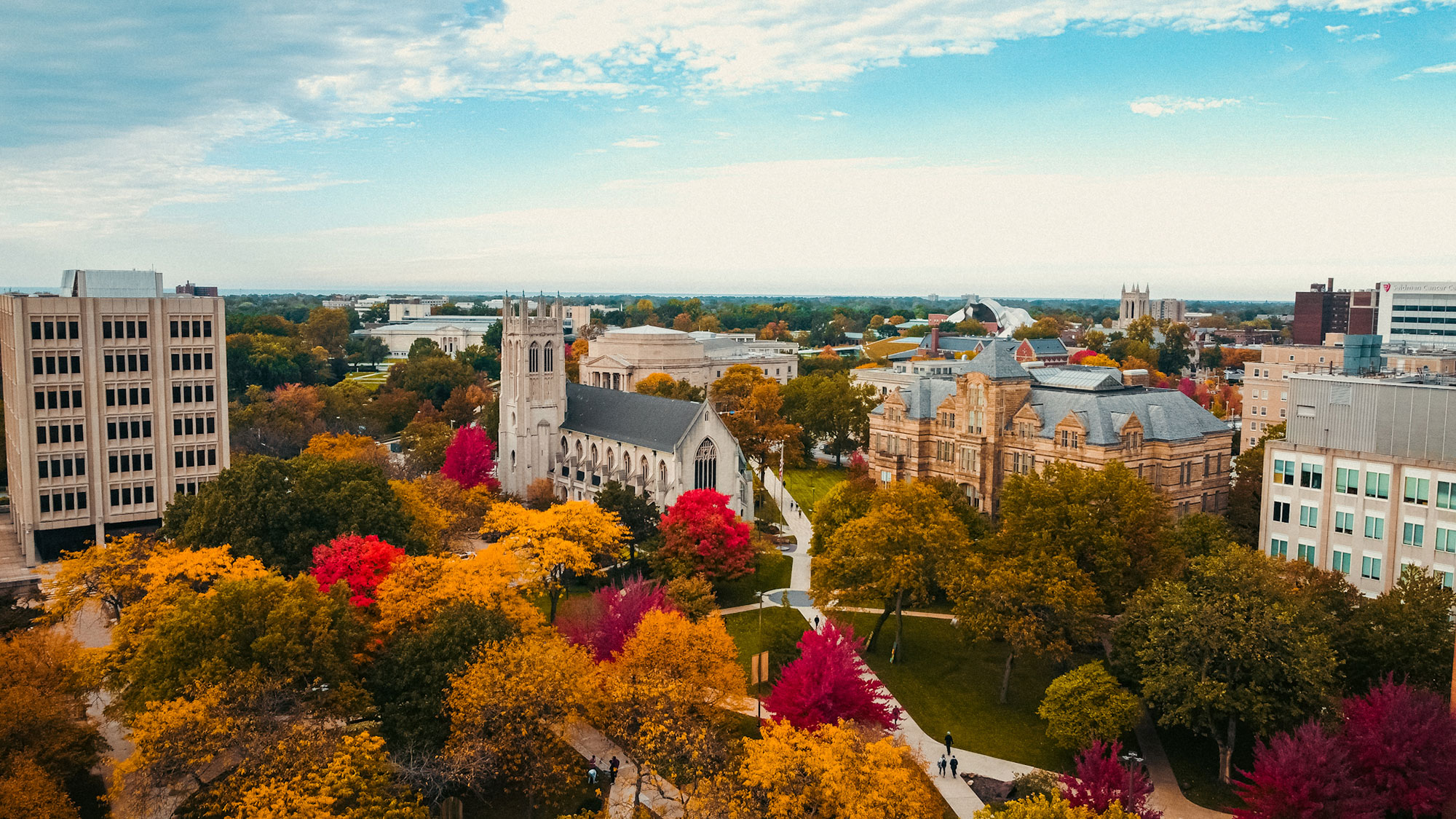 Aerial view of campus